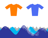 surf contests mobile page - stylized surf contest blue & orange contestant jerseys